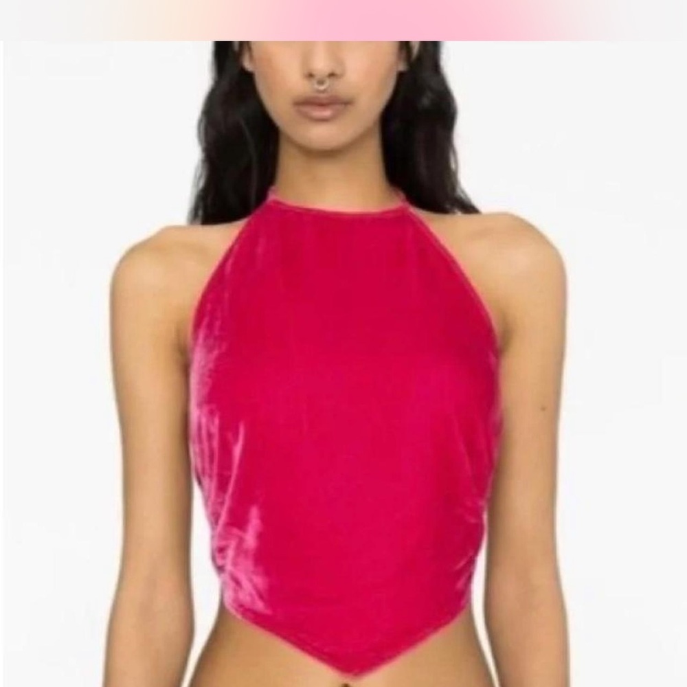 Reformation Pink Velvet Bodysuit